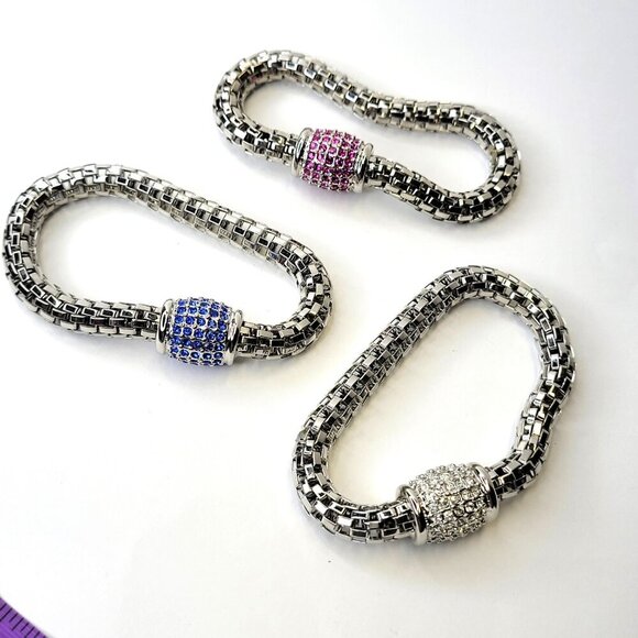 Silver Crystal Magnetic Bracelet - Picture 3 of 11